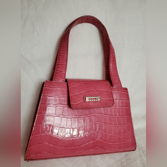 Vintage Y2K Faux Leather Barbie Pink Snake Skin Mini Handbag Retro Boho Chic - Picture 2 of 12